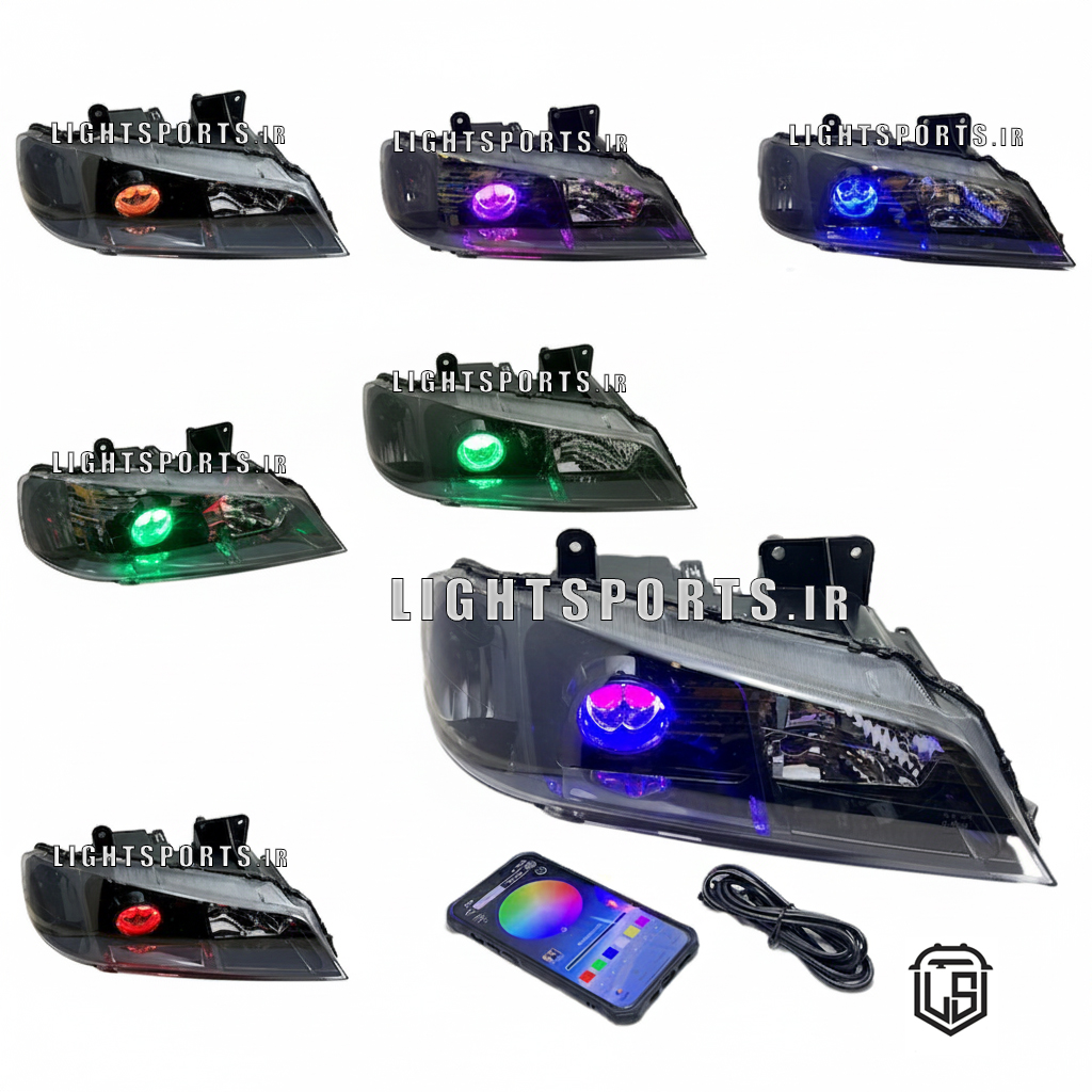 چراغ جلو پژوپارس لنز دار bi led سه جغدی