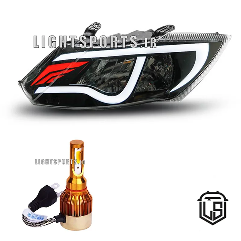 چراغ جلو اسپرت ساینا و کوئیک طرح پلاس   +هدلایت D5