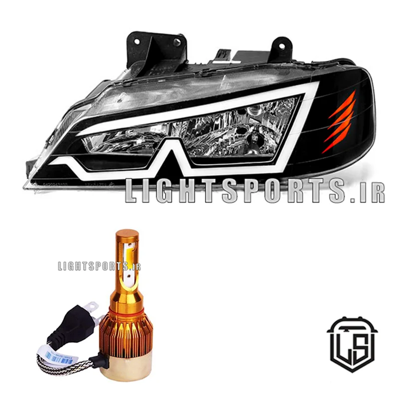 چراغ اسپرت جلو پارس طرح m + هدلایت d5