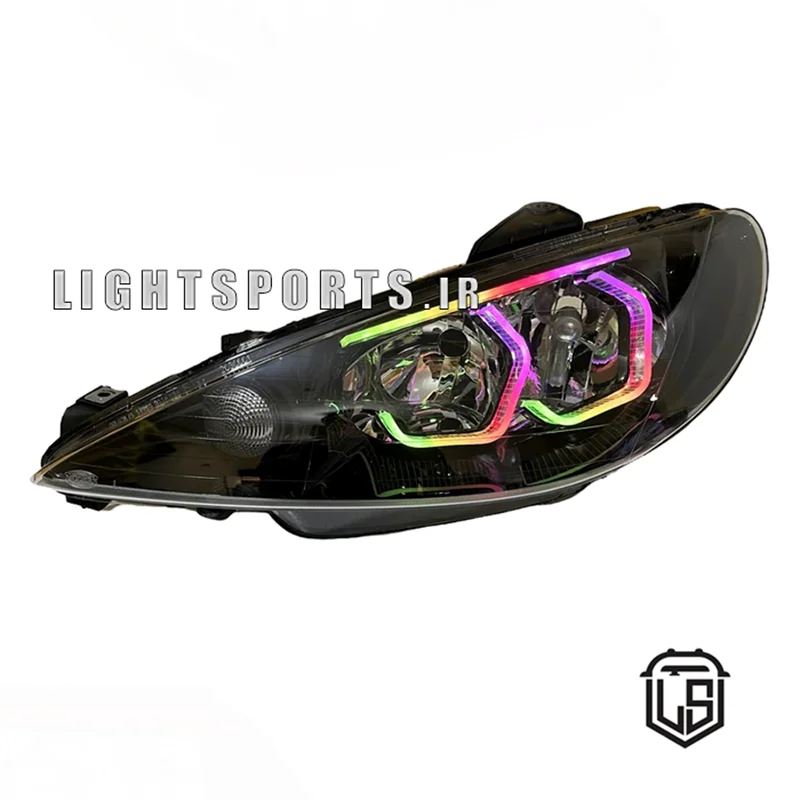 چراغ اسپرت پژو206 طرح گلس نعلی فولکالر
