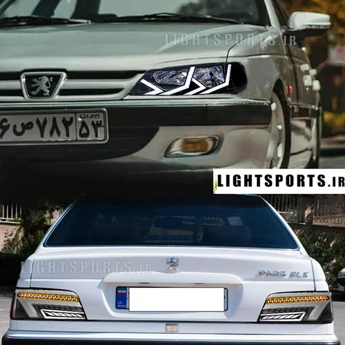 ست چراغ جلو و عقب اسپرت پژو پارس مدل لامبورگینی NX برفی
