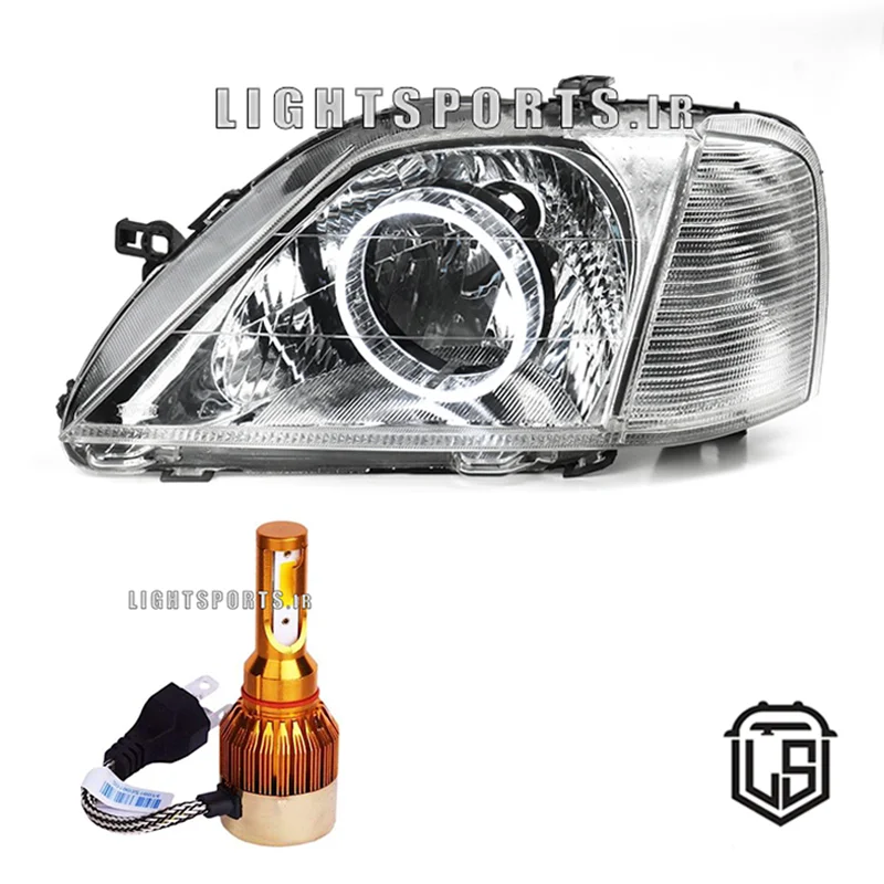 چراغ جلو اسپرت ال 90 طرح گلس + هدلایت D5